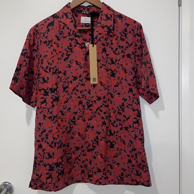 Brand New Ksubi Digi Resort Ss Shirt Multi In Red Size Small