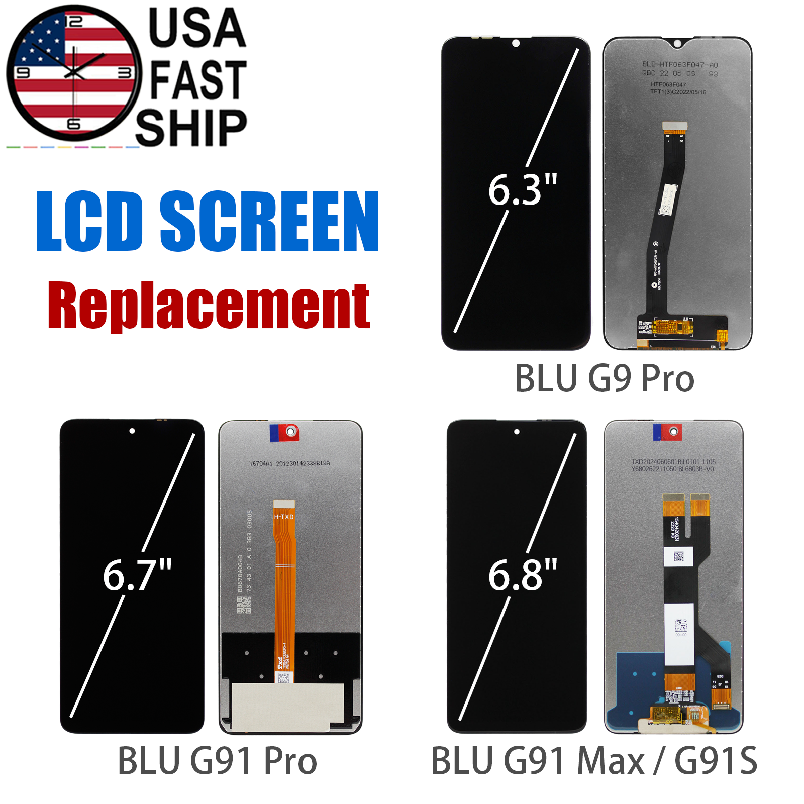 NEW LCD Display Touch Screen Digitizer For BLU G9 Pro / G91 Pro / G91 Max / G91S