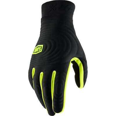 100% Brisker Xtreme Gloves - Black/Fluo Yellow - Large 10030-00003