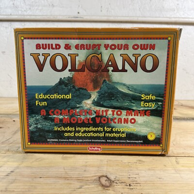 Build And Erupt Your Own Volcano Complete Kit FACOTRY SEALED Vintage