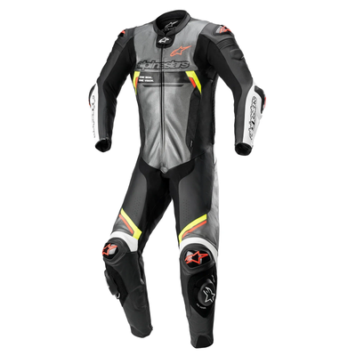 Alpinestars Missile Ignition V2 1-Piece Leather Suit Metallic Gray/Black/Yellow/