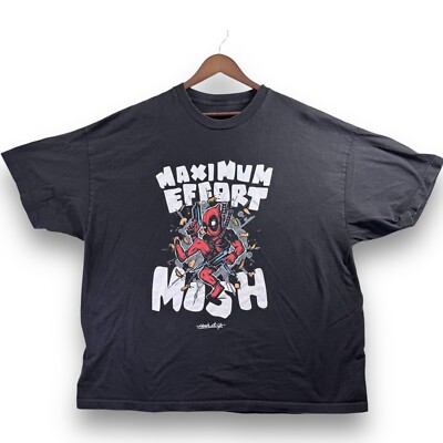 Deadpool Mosh It Up T-Shirt Men's Size 2XL XXL Maximum Effort Black Short Sleeve