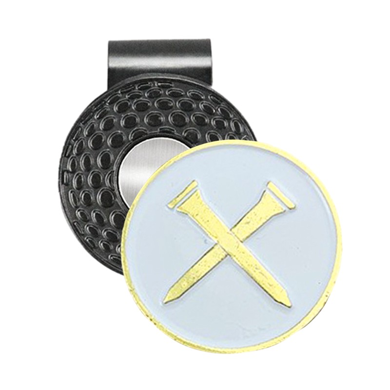 Metal Golf Ball Marker with Hat Clip for Golf Hats Pants Gloves Bags Visors