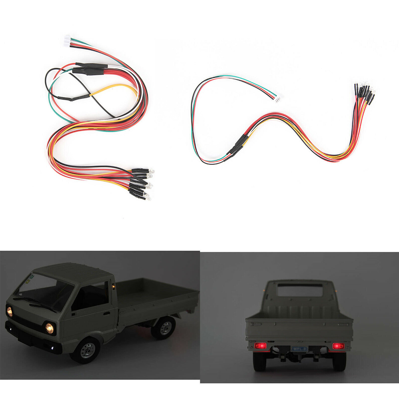 Side Rear Light Group Reversing Lamp Kit for WPL D12 Flat Ru