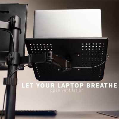 VIVO Laptop & Monitor Desk Mount Stand Black Adjustable fits 1 Screen up to 32"