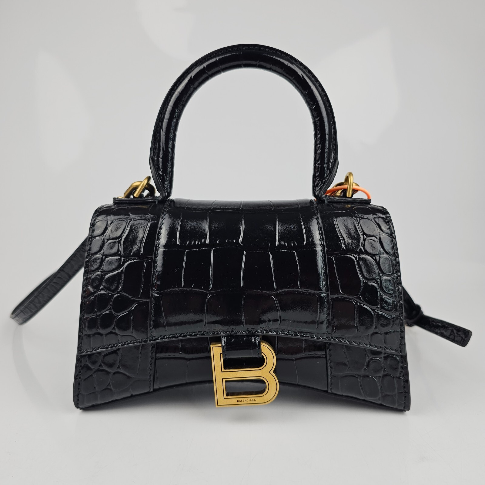 ハンドバッグ BALENCIAGA BLACK LEATHER HOURGLASS XS HANDBAG Women's Hourglass Handbag Xs in Black | Balenciaga US