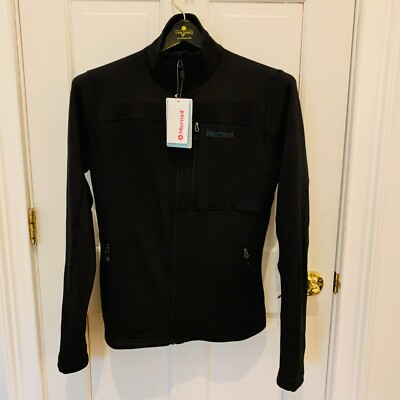 New with Tags Marmot Mens Athletic Preon Jacket Full Zip Black Polyester Medium