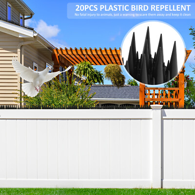 20pcs Bird Spikes Detachable Birds Deterrent Spike ReusablePlastic CV