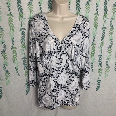 NWT Old Navy Floral 3/4 Sleeve Perfect Fit V-Neck Blouse Sz. XXL