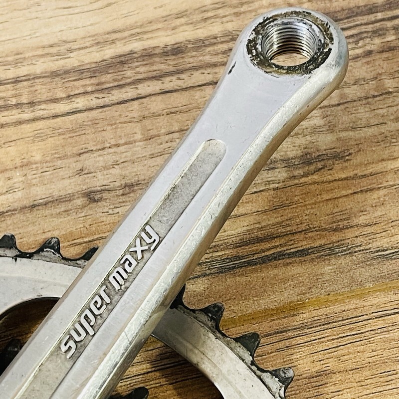 Vintage Sugino Super Maxy Double Crankset 52 / 38 170 Square Taper