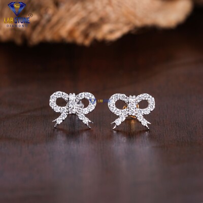 0.31 TCW Round Cut Diamond Earring 18k Rose/White Gold Labstone