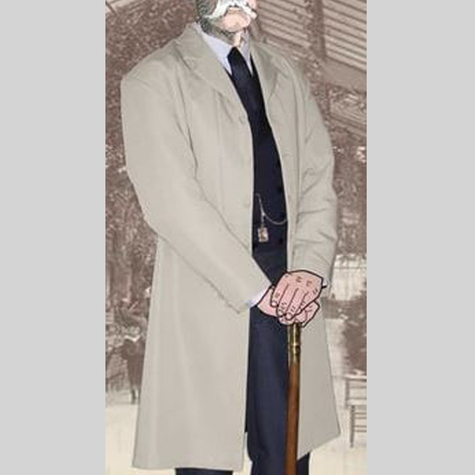 Pre-owned 100% Men's Coat - Prince Albert Frock Coat In Charcoal Or Gray