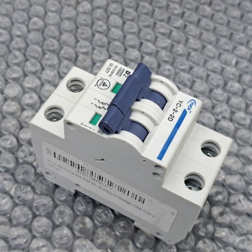 YuCo YC-2-2D  Minature DIN RAIL Circuit Breaker 2 Pole 2A D Curve TUV ,UL 1077 E