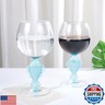 Supreme Housewares Fish Stem Wine Glasses, Blue Fish-Shaped Reusable Shatterproof Acrylic Glass for Red or White Wine, Poolside, Outdoors, Parties, 18 oz, Set of 2