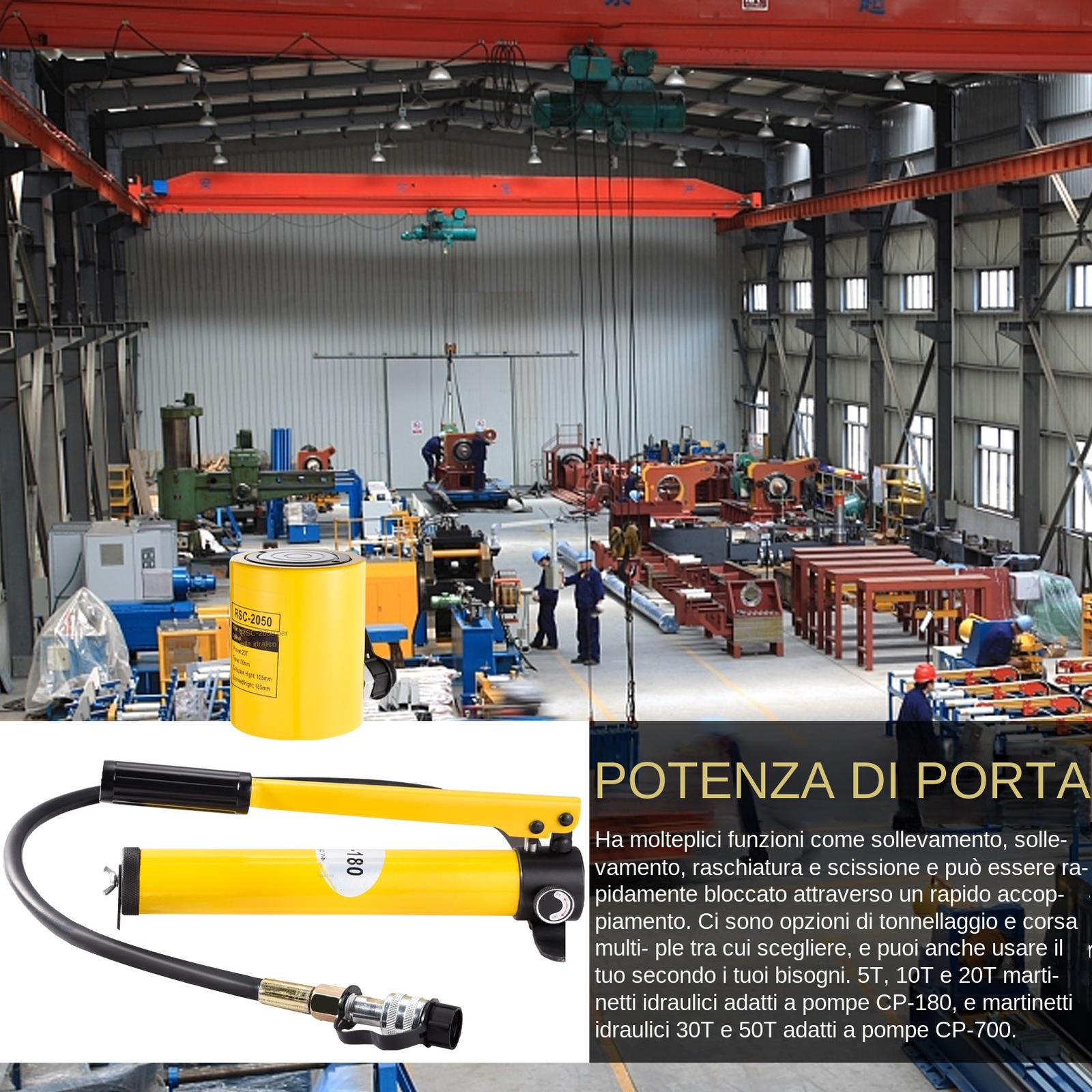 20T Mini Hydraulic Cylinder Jack Porta Power Ram 2