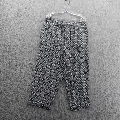 Boden Crinkle Taper Trouser With Matching Linen Top Size 12 Black White Womens