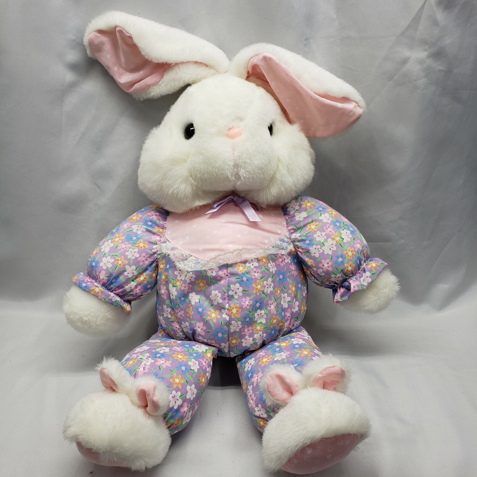 Dandee Large White Stuffed Plush Easter Bunny Rabbit Cloth