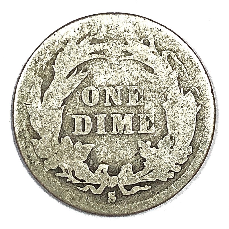 1892-S United States Silver Barber Dime - G