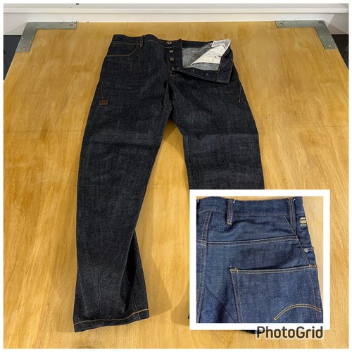 G Star Mens Jeans Lanc Denim 3D Tapered Leg 32x32 Raw Denim Indigo