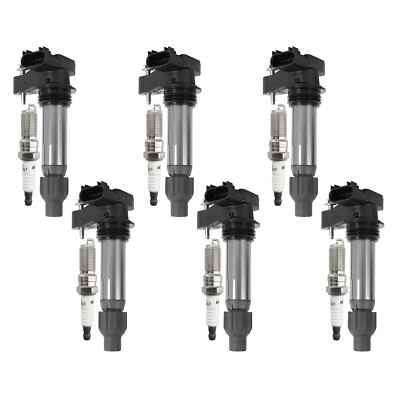 6pcs Ignition Coils & Spark Plugs for Chevrolet Impala Equinox GMC Acadia 3.6L
