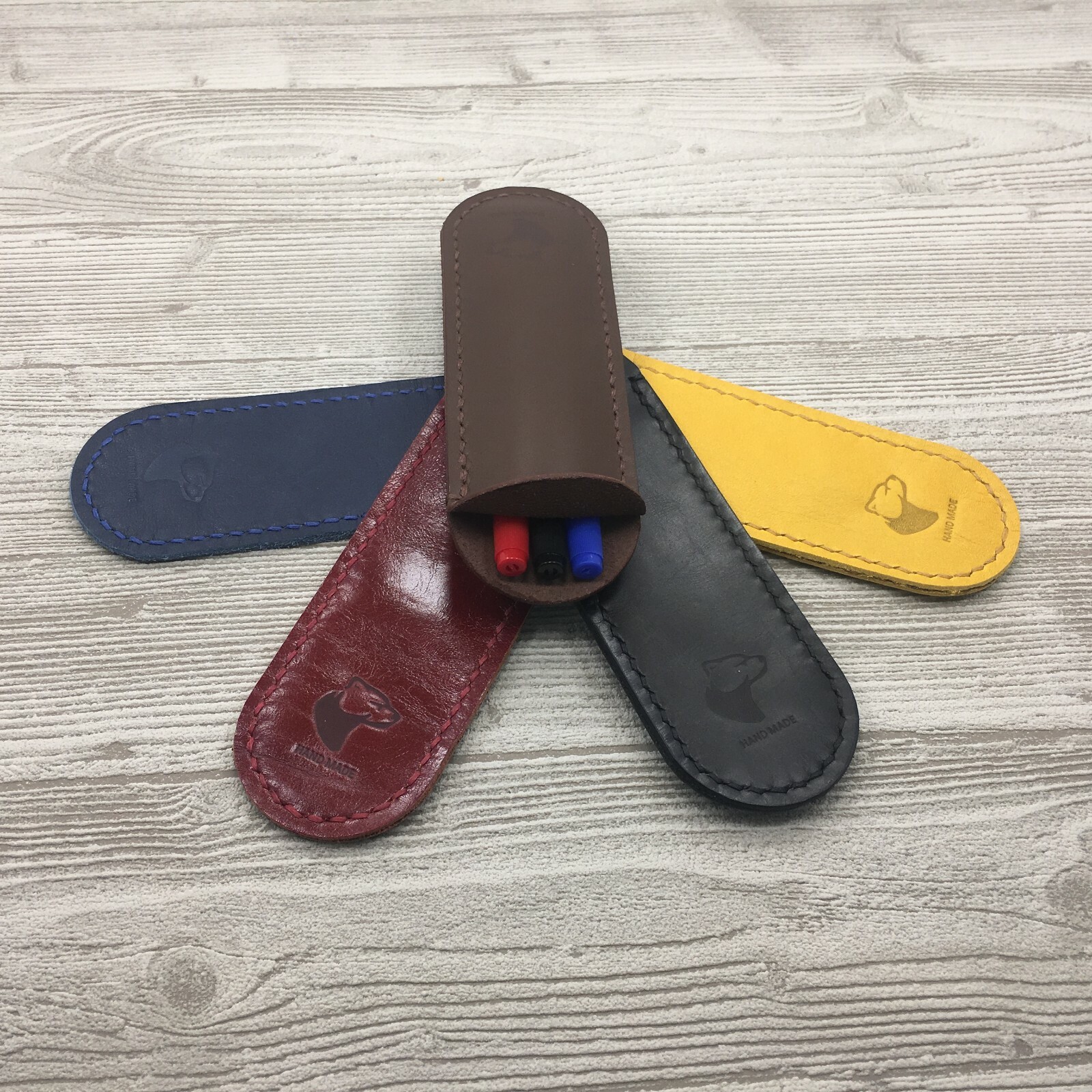 Kugelschreiber Etui Federhalter Füllfederhalter  echt Leder Handmade