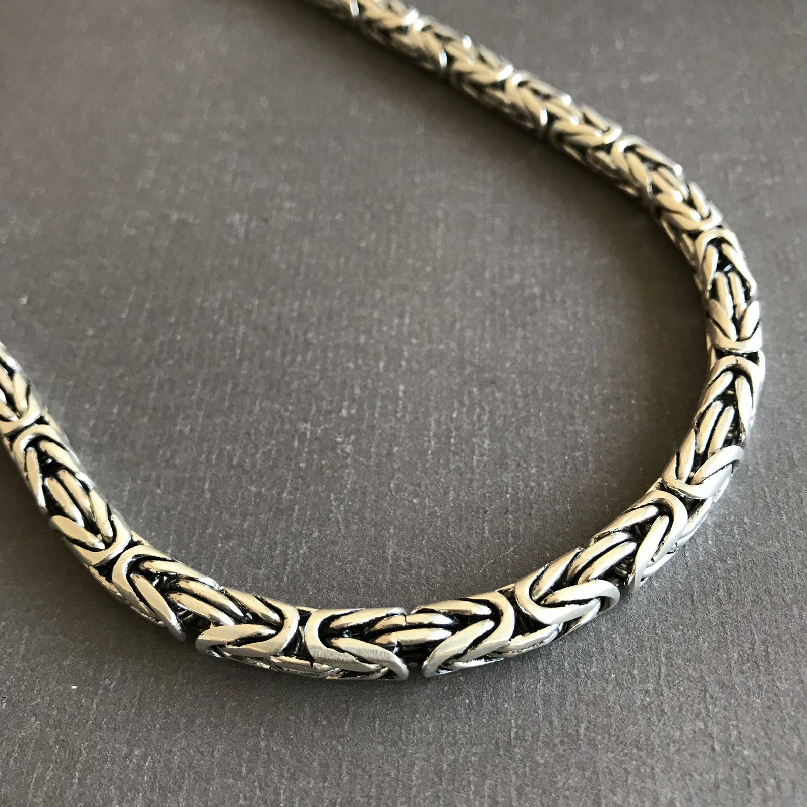 Pre-owned Handmade Mens Bali Byzantine Woven Chain Necklace 6.5mm 115gr 26inch 925 Sterling Silver