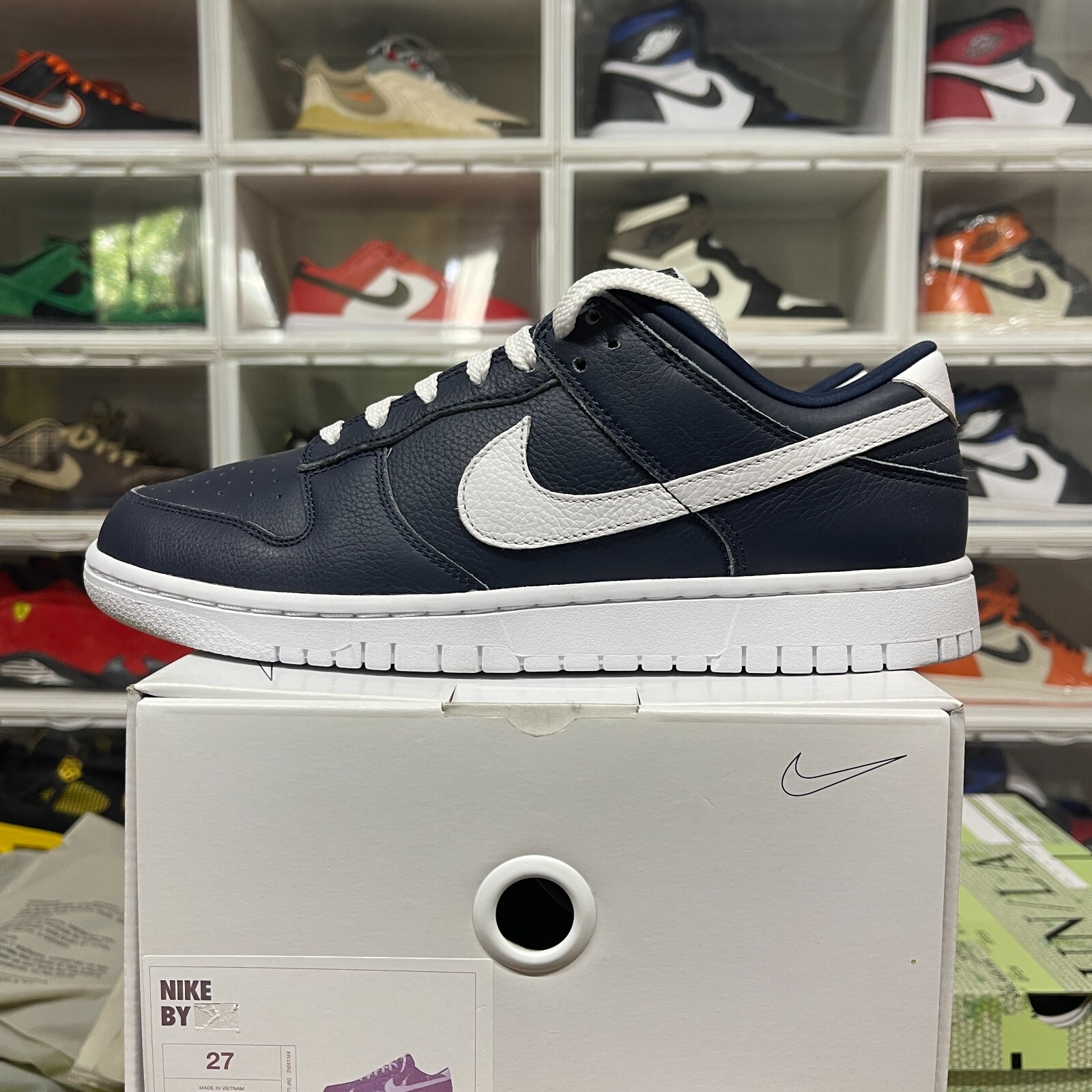 Pre-owned Nike Ds  Dunk Low By You 365 Sb Id Sz 9 Navy White Jordan 1 Lobster