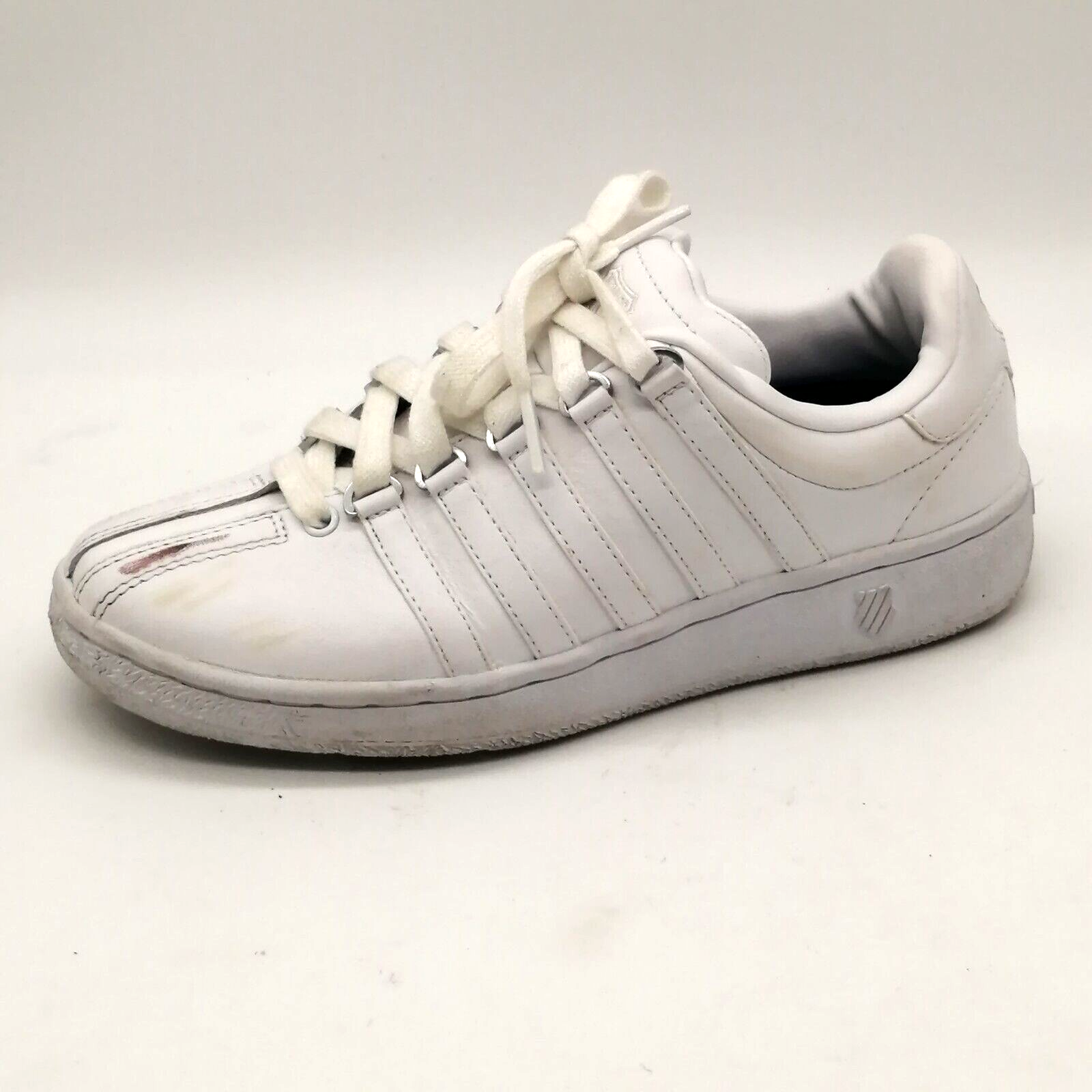 K-Swiss Womens Sneakers White Leather Lace Up Walking Shoe