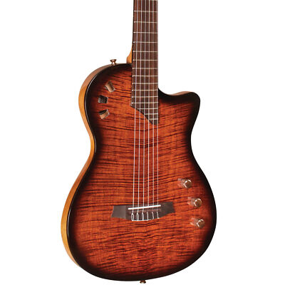 Cordoba Stage Guitar Thinline Acoustic-Electric Nylon-String Guitar, Edge Burst