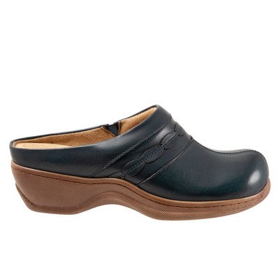 Женские синие узкие кожаные сандалии-сабо Softwalk Amber S2218-400