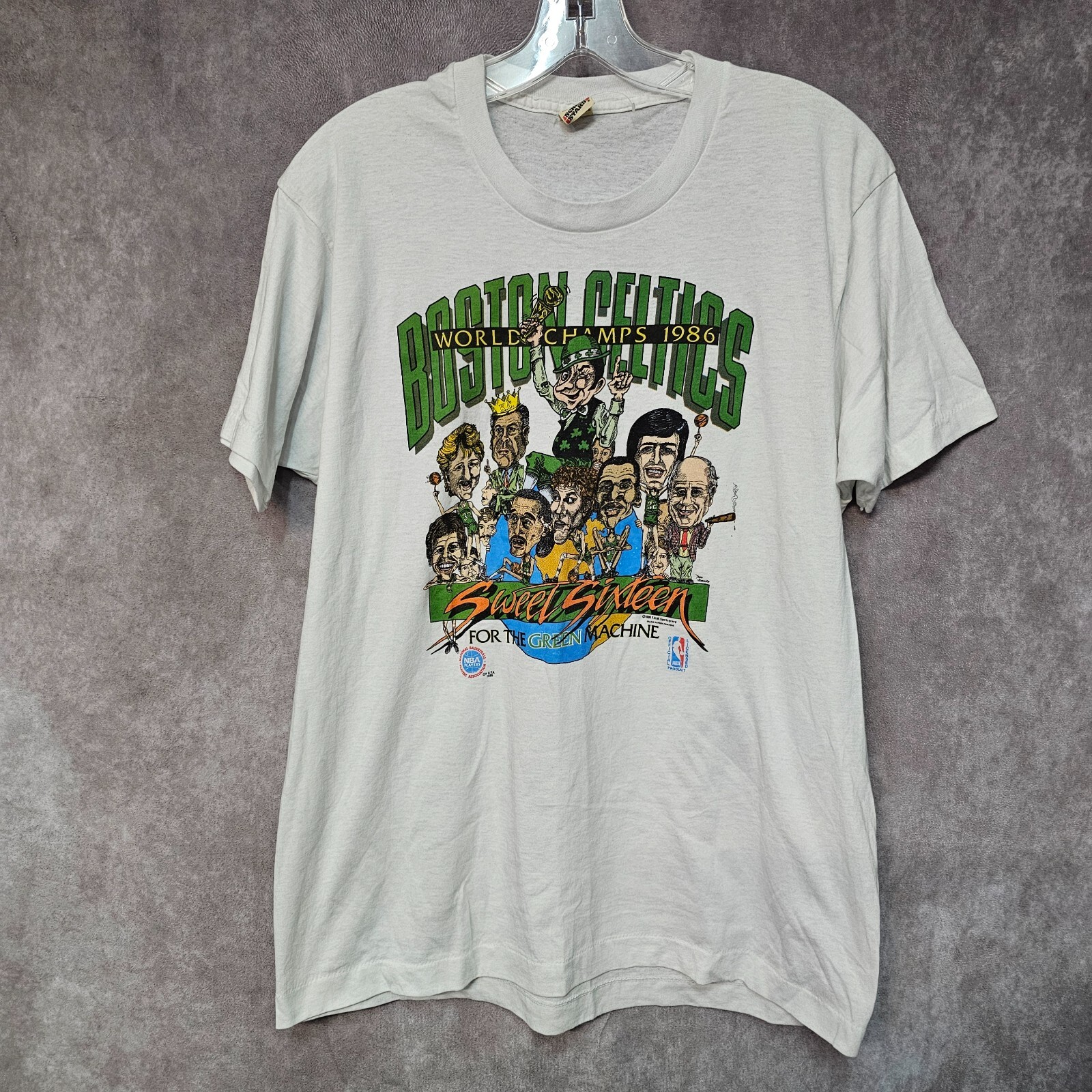 ⭐️レア80's ボストンセルティックス1986 Wチャンピオン記念　リンガーT BOSTON CELTICS WORLD CHAMPIONS VINTAGE 1986 NBA BASKETBALL