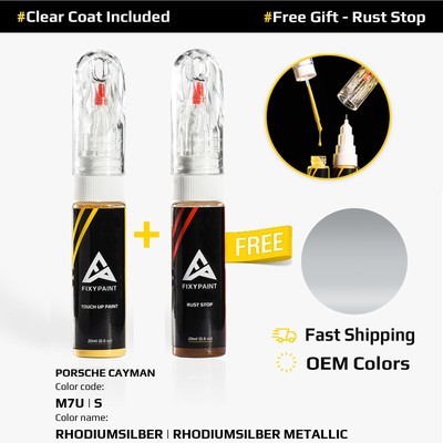 Car Touch Up Paint For PORSCHE CAYMAN Code: M7U | S RHODIUMSILBER Scratch Fix