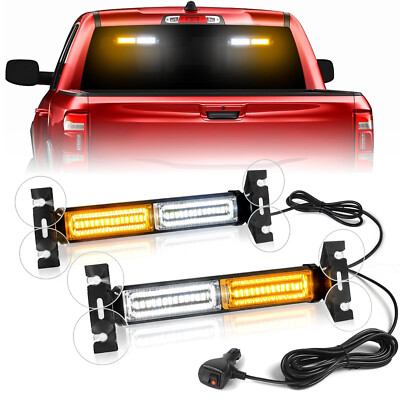 2 in 1 LED Emergency Dash Strobe Lights Windshield Deck Warning Safety Flashing;