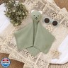 LAWKUL Baby Blanket Bear Lovey Soft Cuddly Security Blanket for Newborns Infants Boy Girl Knit Snuggle Comfort Green 16x16in