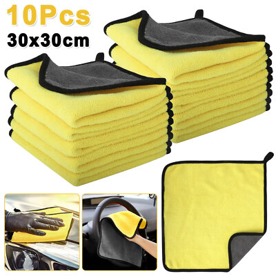 10xThick Auto Wash Microfiber Towel Cleaning Drying Cloth Super Absorben