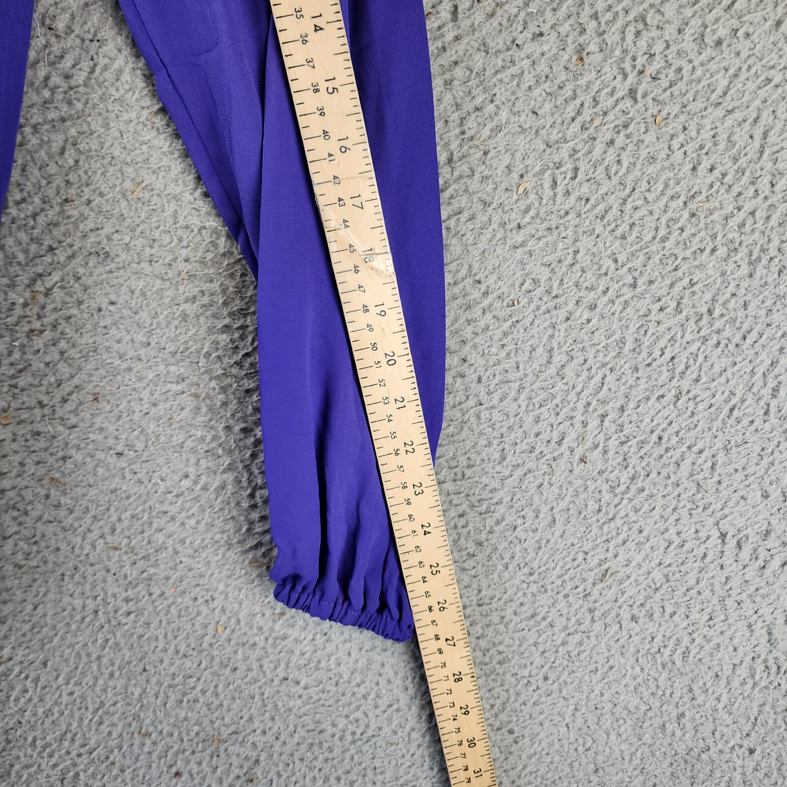 Lauren Ralph Lauren Ruched 1/4-Placket Top Womens XS Violet Amthyst Long Sleeve - Picture 9 of 12
