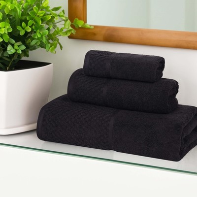 Superior Cotton 3 Piece Towel Set, Quick Dry, Bathroom Essentials, Shower, Sp...