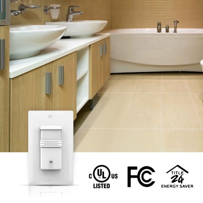 ECOELER 3Way PIR Sensor Light Switch Neutral Wire Required in-Wall Occupancy ...