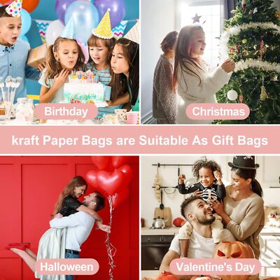 MAQIHAN Gift Bags With Handles - 15PCS Gift Bags Bulk Paper Gift Bag Paper Gi...
