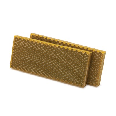 WOODRIVER Acrylic Honeycomb Knife Scale - Yellow- 3/8'' x 2'' x 5'' - 2-Pieces