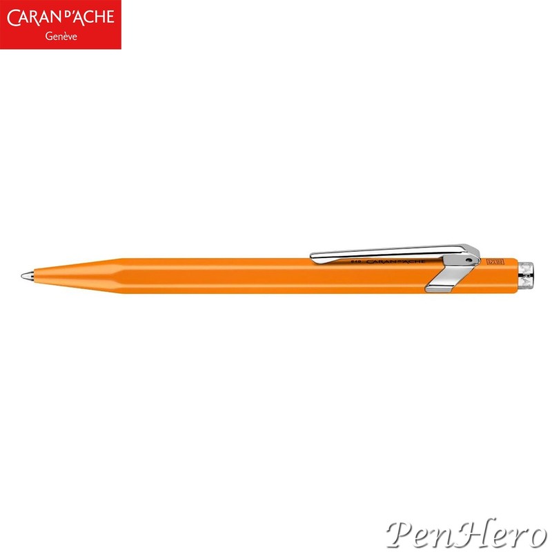 Caran d'Ache 849 Metal Fluorescent Orange Ballpoint Pen 849.030