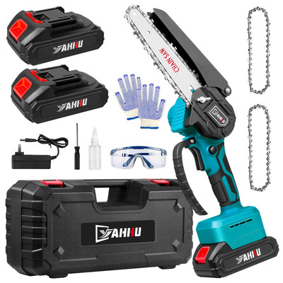 6 Inch Mini Chainsaw, Portable Electric Cordless Chainsaw Set,Battery Powered,Sm