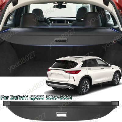 Trunk Cargo Cover For Infiniti QX50 2019-2024 Retractable Black Security Shade