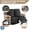 Waterproof Recliner Loveseat Covers 100% Protection Recliner Covers 2 Seater Non-Slip Sofa Covers Washable Furniture Protectors Recliner Cover for Kids Pet Dog【 Black】