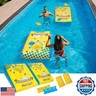 ZOOMBROS Pool Cornhole 2 Sets, 6 Bean Bags Toss Games with 4 Anchor Bags, Inflatable Cornhole Pool Game Floating Pool Toys for Adults Teens and Family (Yellow), Large