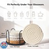 Lazebox Coasters Set of 8 for Drinks, Beer, Coffee, Cotton Woven 4 Colors Absorbent Coaster with Holder, Boho Coasters for Home Decor Tabletop Protection Suitable for Kinds of Cups, Coffee