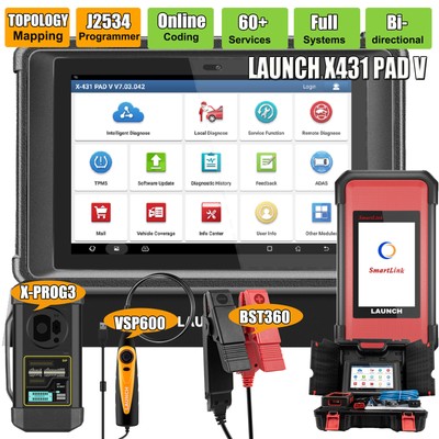 2024 LAUNCH X431 PAD V PRO 5 Car Diagnostic Scanner Tool Programming E~CU Coding