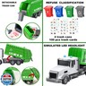 CALEST 2.4Ghz Remote Control Garbage Truck Toys,1/24 RC Garbage Truck with 4 Trash cans 6 Channel Remote Control Waste Management Garbage Truck, 100pcs Garbage Sorting Cards, Gifts for Boys 3+
