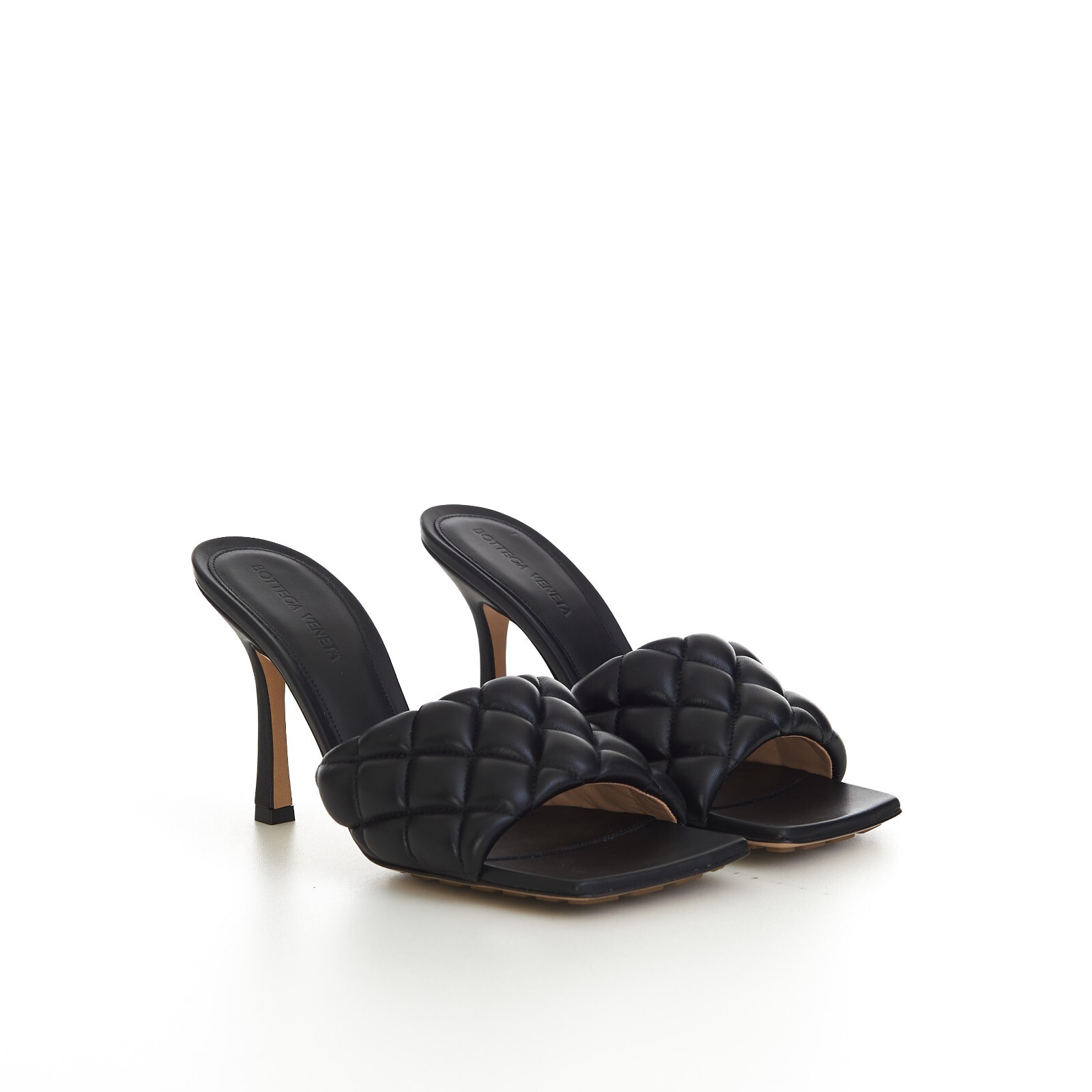 Pre-owned Bottega Veneta 1200$ Black Padded Mules - Quilted Leather