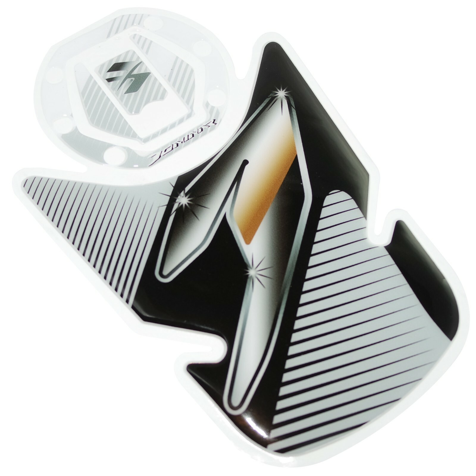 Fuel Tank & Cap Protector Pad Sticker Emblem Gray Black For Bajaj Dominar 400